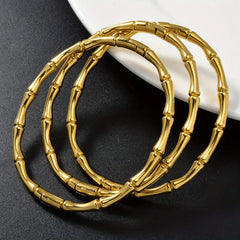 Bamboestructuur Armband van Roestvrij Staal – Klassiek & Elegant Design