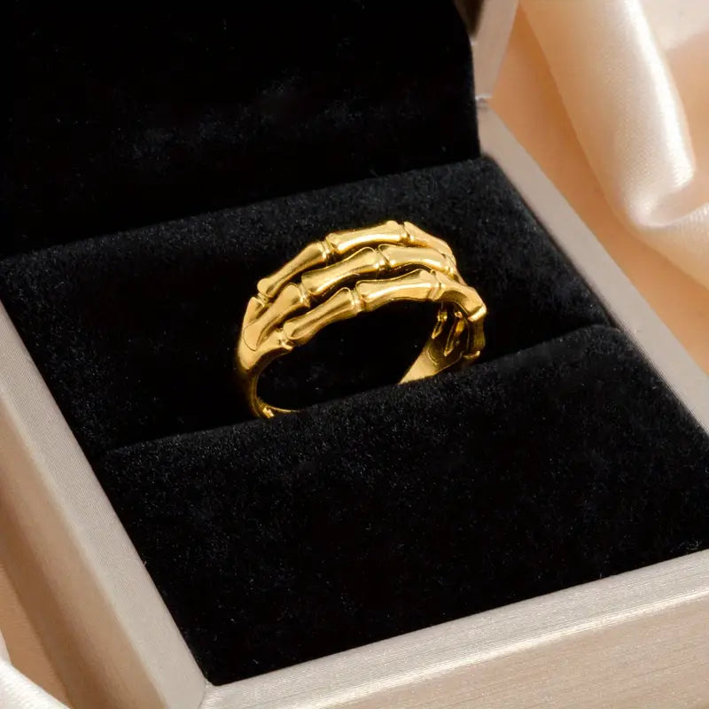 Verstelbare Ring met Skeletstructuur - Vintage Look voor Vrouwen