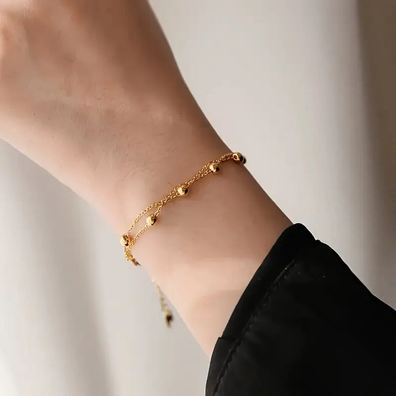 Elegante Roestvrijstalen Armband – Dubbele Laag Design