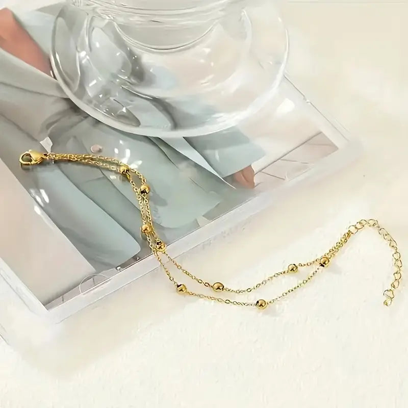 Elegante Roestvrijstalen Armband – Dubbele Laag Design