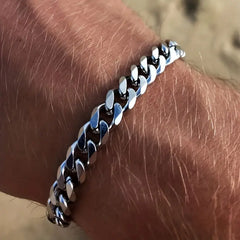 Cubaanse Moderne Roestvrijstalen Schakelarmband – Minimalistisch & Stoer