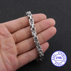 Byzantijnse RVS Armband voor Mannen – Zilverkleurig