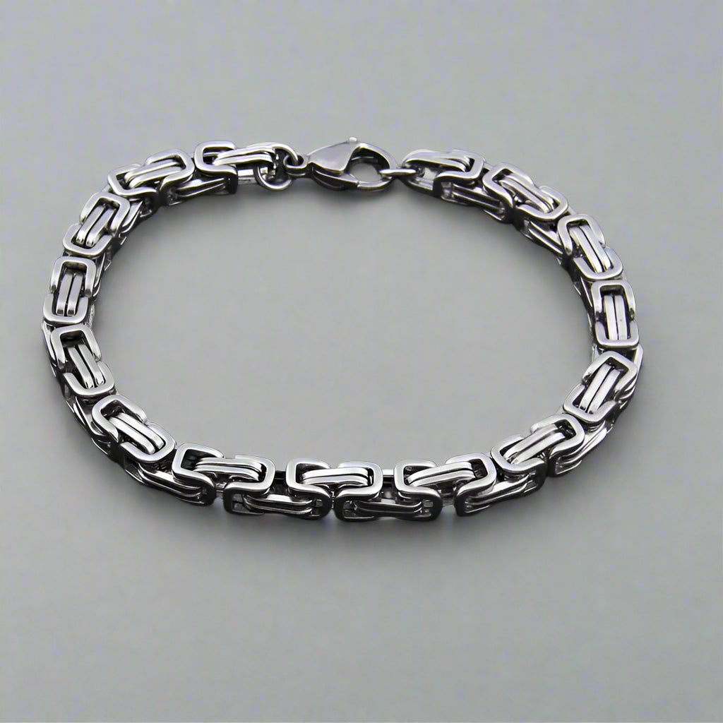 Byzantijnse RVS Armband voor Mannen – Zilverkleurig