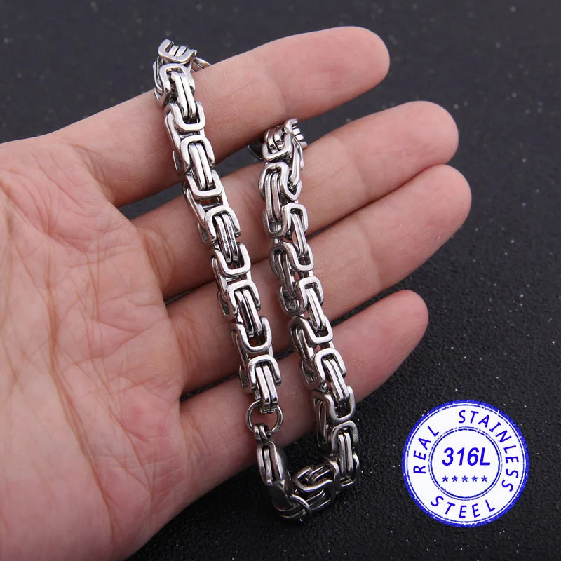 Byzantijnse RVS Armband voor Mannen – Zilverkleurig