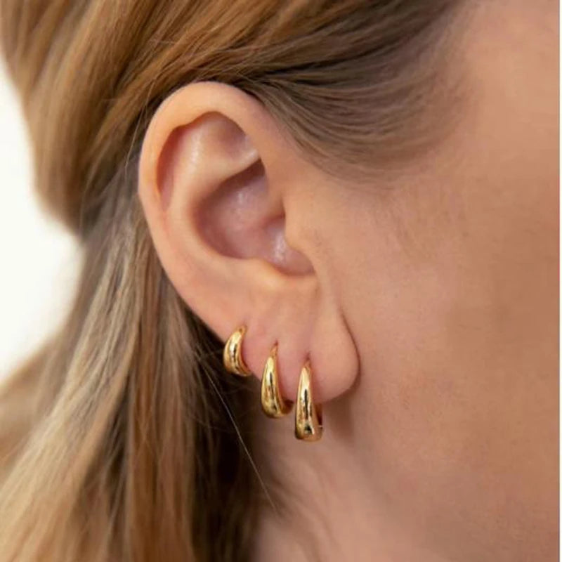 6-delige Set Gouden Huggie Oorringen – Minimalistische Hoepels