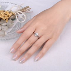 Zilveren Cocktail Ring – 925 Sterling Zilver & Heldere Zirkoon