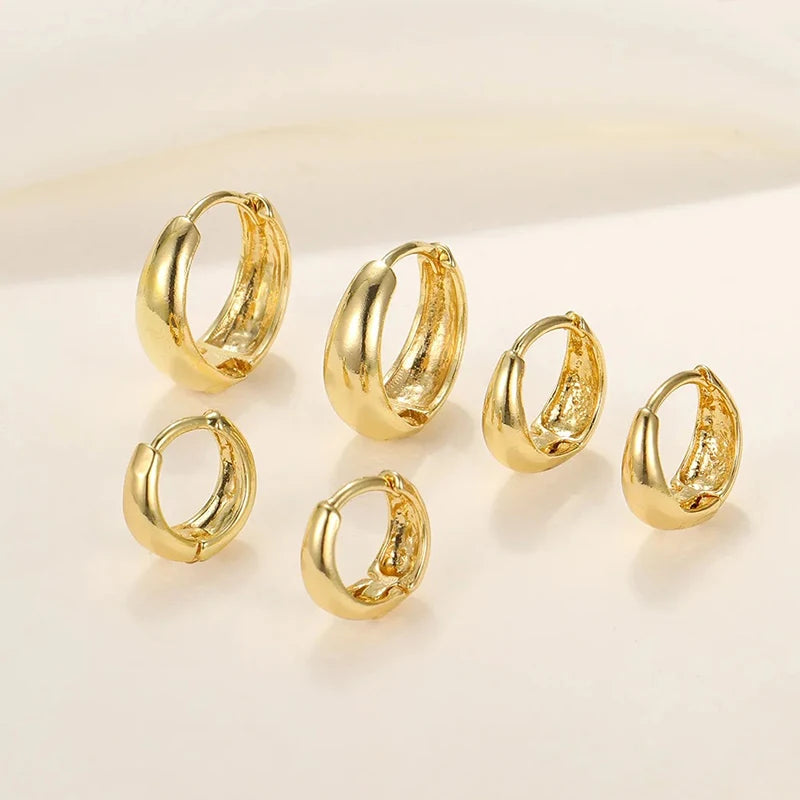 6-delige Set Gouden Huggie Oorringen – Minimalistische Hoepels