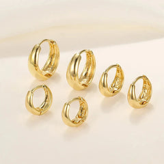 6-delige Set Gouden Huggie Oorringen – Minimalistische Hoepels