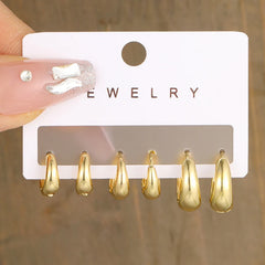 6-delige Set Gouden Huggie Oorringen – Minimalistische Hoepels