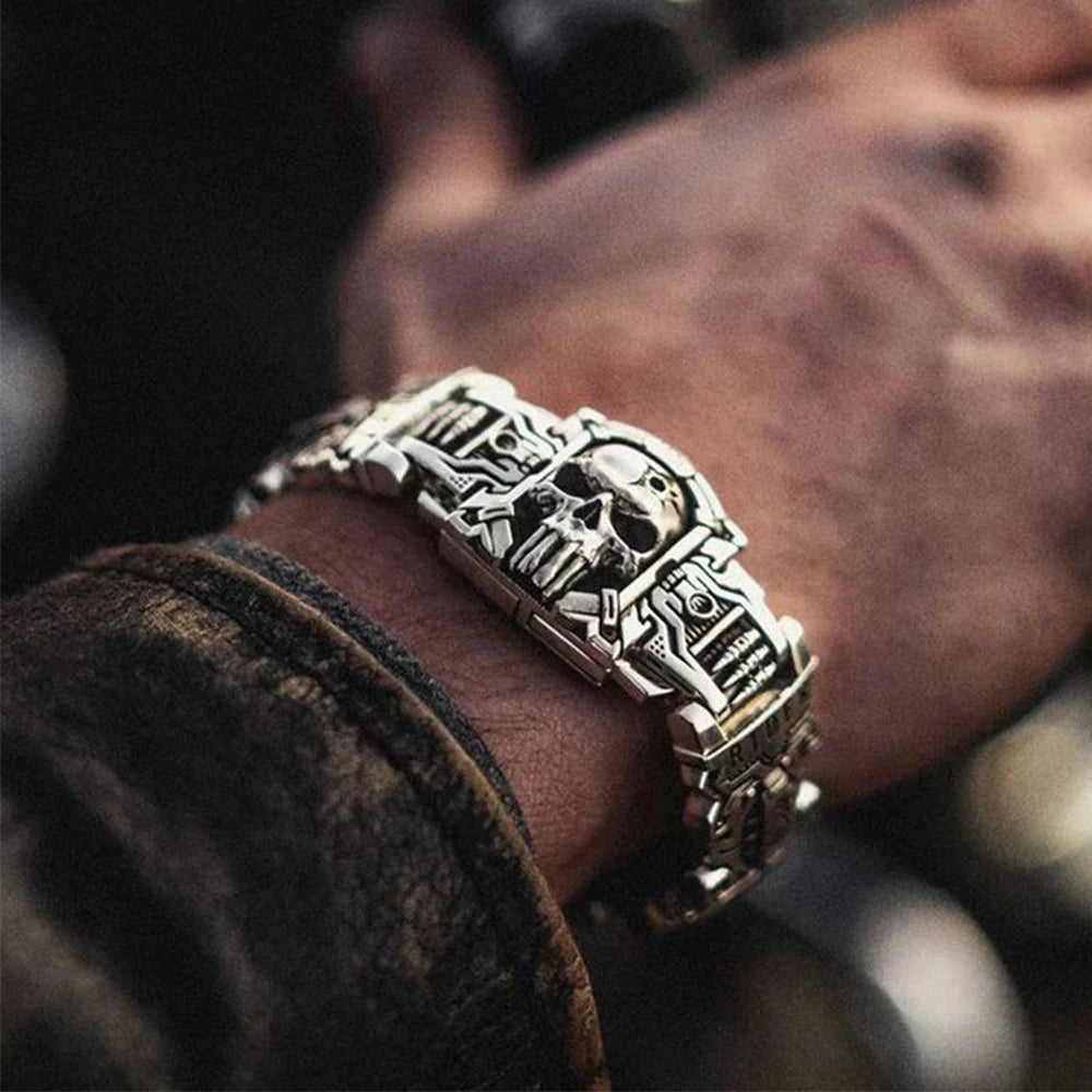 Vintage Schedel Armband – Hiphop/Rock Stijl voor Mannen
