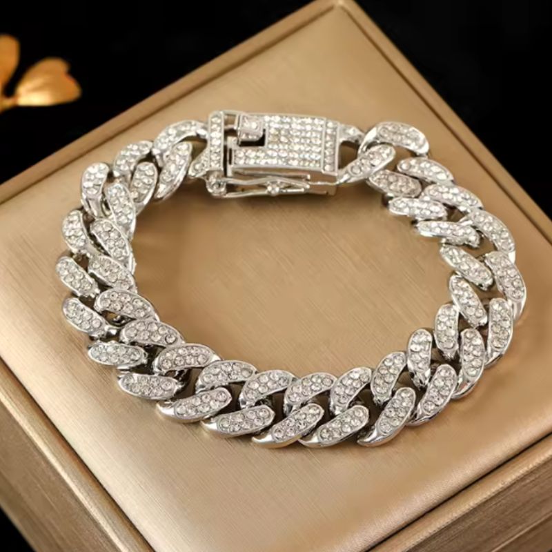 RVS Zilverkleurige Cubaanse Ketting Armband Voor Vrouwen Mannen
