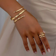 Trendy Verstelbare Armband + Ring Set – Sieraden voor Vrouwen