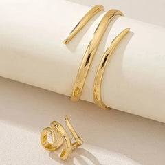 Trendy Verstelbare Armband + Ring Set – Sieraden voor Vrouwen