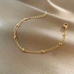 Elegante Roestvrijstalen Armband – Dubbele Laag Design