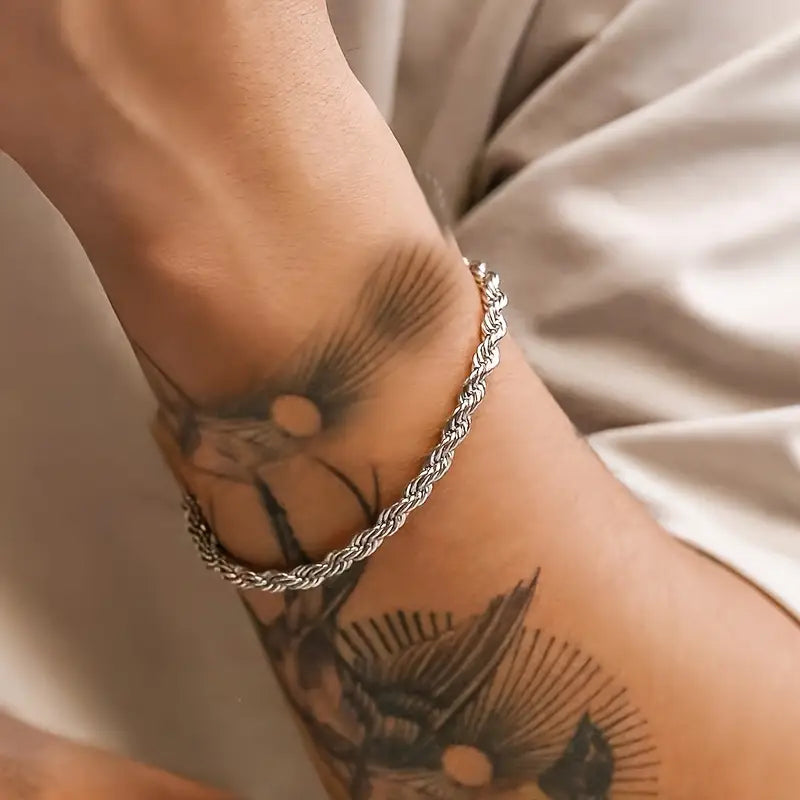 Gedraaide Touw Armband van RVS – 4mm Unisex Design