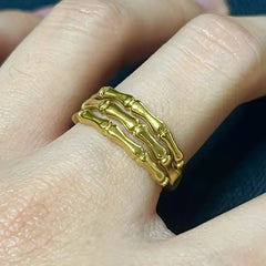 Verstelbare Ring met Skeletstructuur - Vintage Look voor Vrouwen