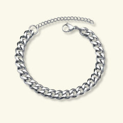 Cubaanse Moderne Roestvrijstalen Schakelarmband – Minimalistisch & Stoer