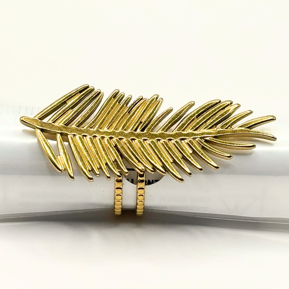 Palmblad Ring van Roestvrij Staal – Verstelbaar, Elegant Design